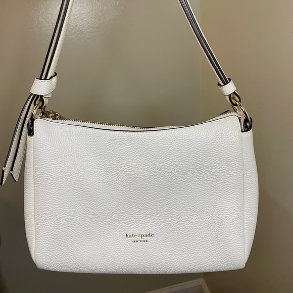 Kate Spade White Shoulder Bag with Silver Hardware